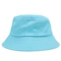 Close-up detail of reinforced stitching on the light blue cotton canvas bucket hat brim - 56-58cm / Emerald Green