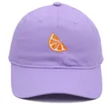Casquette de baseball en coton lavande avec broderie détaillée de tranche d'orange sur le devant - Adulte 56-60cm / Mauve Clair