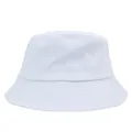 Classic white cotton bucket hat for outdoor sun protection with durable stitched brim - 56-58cm / White