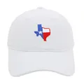 White cotton Texas state map flag embroidery baseball cap with a classic washed soft top - Adult 56-60cm / White