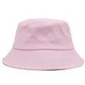 Classic pale pink cotton bucket hat with a flat top and reinforced stitched brim design - 56-58cm / Light Pink