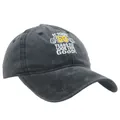 Charcoal grey washed cotton 50th birthday baseball cap with yellow embroidery - 50th Birthday Style / Washed Black