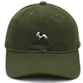 Detalle del bordado de vaca en una gorra de béisbol de algodón verde oliva - Adulto 56-60cm / Verde Militar