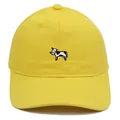 Gorra de béisbol amarilla con bordado de vaca lindo y diseño clásico de seis paneles - Adulto 56-60cm / Amarillo