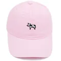 Gorra de béisbol de algodón rosa con bordado de vaca minimalista y visera curva solar - Adulto 56-60cm / Rosa