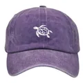 Vintage washed purple baseball cap featuring a white turtle embroidery on the front - Adult - Adjustable / Purple