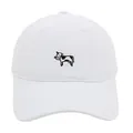White cotton baseball cap with cute cow embroidery and adjustable strap for sun protection - Adult 56-60cm / White