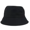 Classic plain black cotton bucket hat for outdoor sun protection with a minimalist design - 56-58cm / Black