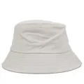 Minimalist off-white cotton bucket hat featuring high-density canvas and stitched brim - 56-58cm / Beige