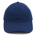 Classic dark blue six-panel cotton baseball cap with a curved brim and breathable eyelets - One Size / Navy Blue