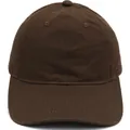 Classic dark brown cotton twill baseball cap with minimalist six-panel design - One Size / Coffee