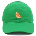 Casquette de baseball en coton vert vif avec broderie détaillée de tranche d'orange - Adulte 56-60cm / Vert