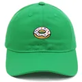 Casquette de baseball en coton vert avec broderie de donut sur le devant - Adulte 56-60cm / Vert
