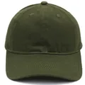 Minimalist soft top cotton baseball cap in deep olive green solid color finish - One Size / Army Green