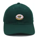 Casquette de baseball en coton vert foncé avec broderie donut colorée sur le devant - Adulte 56-60cm / Vert Foncé