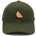 Casquette de baseball en coton vert olive foncé avec broderie de tranche d'orange - Adulte 56-60cm / Vert Militaire