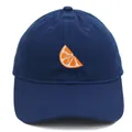 Casquette de baseball en coton bleu marine avec broderie tranche d'orange vive - Adulte 56-60cm / Bleu marine