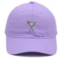 Light purple cotton baseball cap with Margarita cocktail embroidery on front - Adult 56-60cm / Light Purple