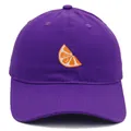 Casquette de baseball en coton violet avec broderie de tranche d'orange - Adulte 56-60cm / Violet foncé