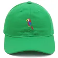 Bright green baseball cap with detailed parrot embroidery and cotton twill texture - Green / Adult 56-60cm