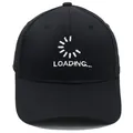 Klassische schwarze Baseballkappe mit Loading-Stickerei und weißem Schriftzug - Erwachsene - Verstellbar / Schwarz