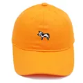 Gorra de béisbol naranja brillante de algodón con bordado de vaca minimalista - Adulto 56-60cm / Naranja