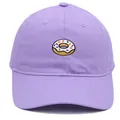 Casquette de baseball en coton lavande avec broderie donut et sangle ajustable - Adulte 56-60cm / Mauve Clair