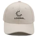 Beigefarbene Baseballkappe mit schwarzer LOADING-Stickerei und gebogenem Schirm für Herren - Erwachsene - Verstellbar / Beige