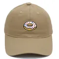 Casquette de baseball en coton kaki avec broderie doughnut et visière courbée - Adulte 56-60cm / Kaki