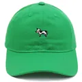 Gorra de béisbol de algodón verde brillante con bordado de vaca y diseño suave - Adulto 56-60cm / Verde