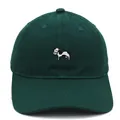 Gorra de béisbol verde oscuro con lindo bordado de vaca con una hoja en la boca - Adulto 56-60cm / Verde Oscuro