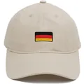Beige cotton baseball cap with Germany flag embroidery and adjustable soft top - Beige
