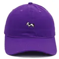 Gorra de béisbol de algodón morado con bordado de vaca detallado y corona suave ajustable - Adulto 56-60cm / Púrpura profundo