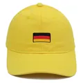 Yellow cotton baseball cap with Germany flag embroidery and adjustable curved brim - Yellow