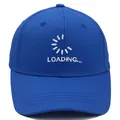 Berretto da baseball blu reale con ricamo bianco Loading su corona strutturata - Adulto - Regolabile / Blu Zaffiro
