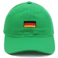 Grass green cotton baseball cap with Germany flag embroidery and adjustable strap - Green