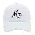 White baseball cap with black Mrs. embroidery for wedding gifts and fashion - Adult Size (56-60cm) / Mrs. Style / White