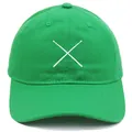 Casquette de baseball en coton vert émeraude avec broderie baguettes croisées - Adulte - Réglable / Vert
