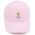 Atmungsaktive rosa Baumwoll-Basecap mit zarter Gänseblümchen-Stickerei und Softtop - Erwachsene - Verstellbar / Rosa