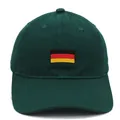 Dark green cotton baseball cap featuring German flag embroidery on a classic dad hat - Dark Green