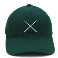 Casquette de baseball vert foncé avec broderie baguettes en design classique 6 pans - Adulte - Réglable / Vert Foncé