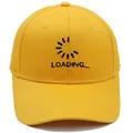 Berretto da baseball giallo acceso con ricamo nero Loading... in tessuto di cotone - Adulto - Regolabile / Giallo