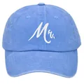 Washed blue baseball cap with white Mr. embroidery for wedding gifts and couples - Adult Size (56-60cm) / Mr. Style / Light Blue
