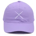 Casquette de baseball en coton lavande avec baguettes de tambour brodées en 6 pans - Adulte - Réglable / Mauve Clair