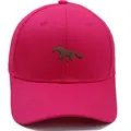 Deep pink horse embroidered baseball cap with a hard top and six-panel cotton design - Adult - Adjustable / Rose Red