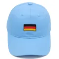 Light blue cotton baseball cap with Germany flag embroidery and soft top sun protection - Sky Blue