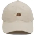 Beige cotton baseball cap featuring detailed snail embroidery with six-panel structure - Adult - Adjustable / Beige