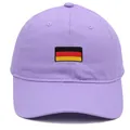 Lavender cotton baseball cap with embroidered German flag patch on front - Light Purple