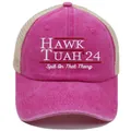 Cappello trucker Hawk Tuah 24 ricamato rosso rosa vintage con rete traspirante - Adulto - Regolabile / Rosa Rosso