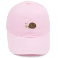 Pink breathable cotton baseball cap with cute snail embroidery for summer sun protection - Adult - Adjustable / Pink